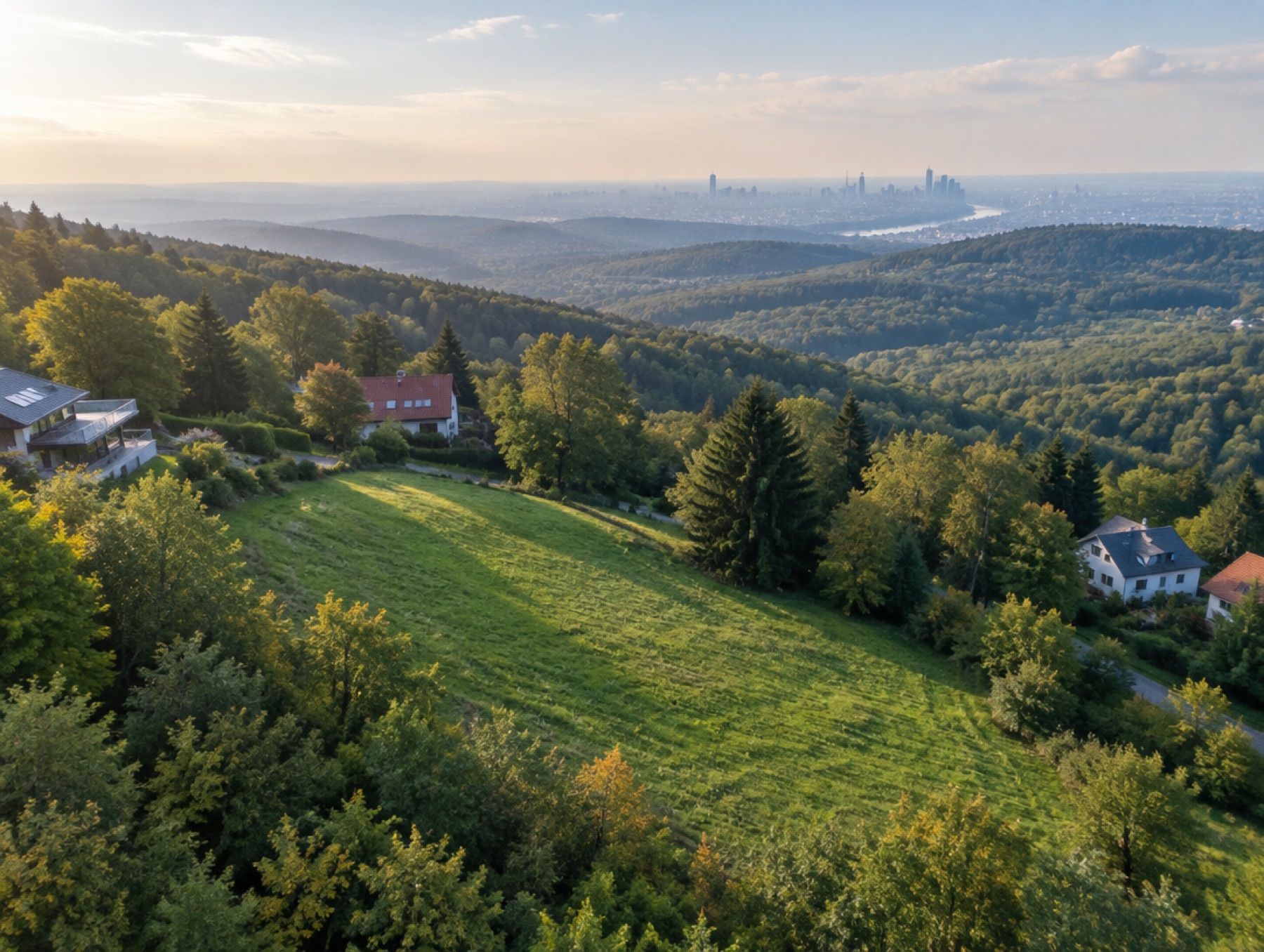 Visualisierung: Hanggrundstück im Wienerwald mit Blick in die Ferne